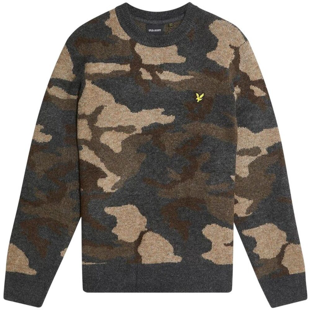 Lyle & Scott Mens Camo Sweater / Black